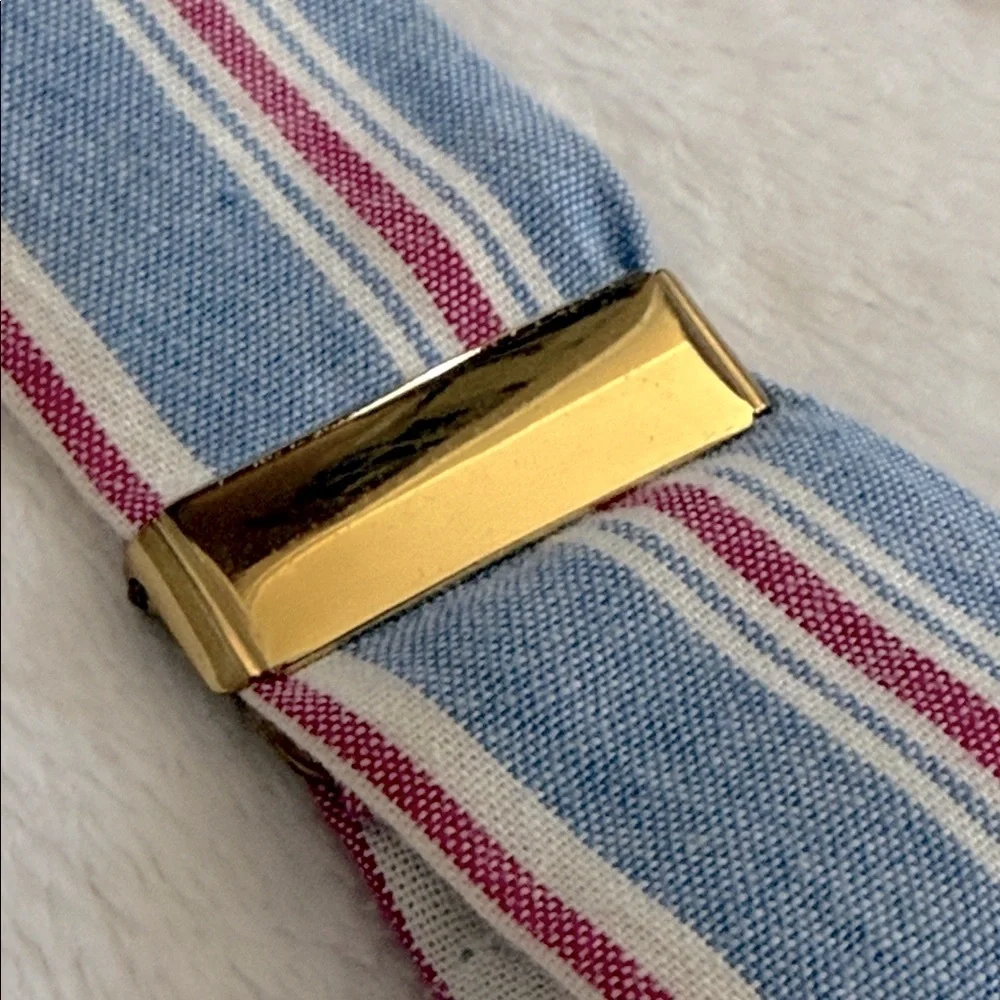 {VTG} Polo Ralph Lauren | 80s 90s Chambray Striped Braces Suspenders Made in USA - Picture 6 of 16